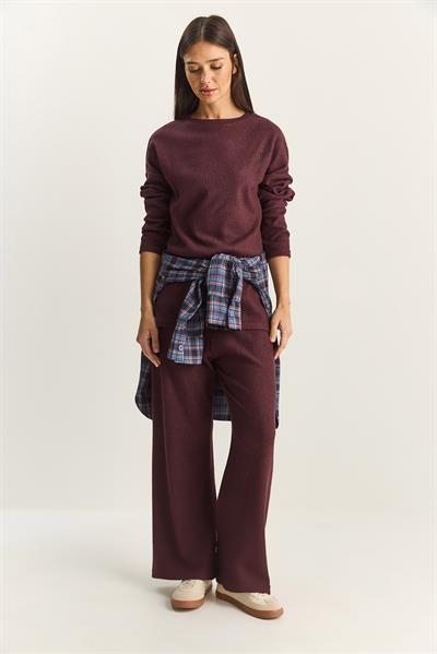 Kadın Bisiklet Yaka Basic Alt-Üst Takım 0036 60251871 - Patlıcan