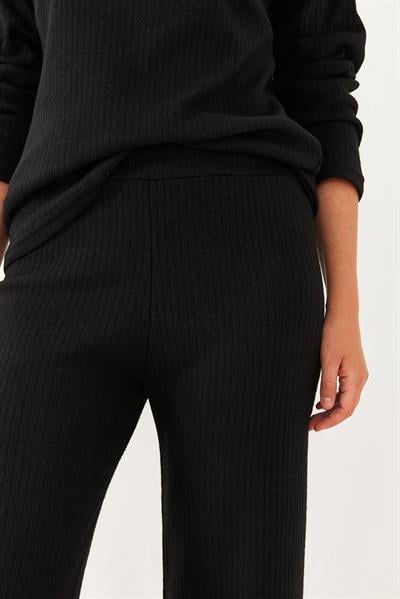 Kadın Bisiklet Yaka Basic Alt-Üst Takım 0036 60251871 - Siyah