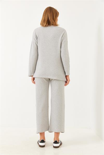 Kadın Bisiklet Yaka Basic Alt-Üst Takım 0036 60251871 - Gri