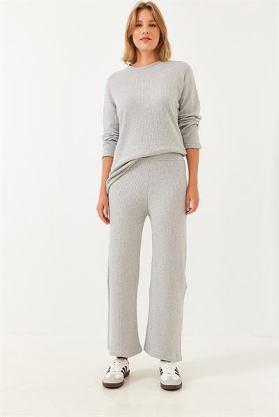 Kadın Bisiklet Yaka Basic Alt-Üst Takım 0036 60251871 - Gri