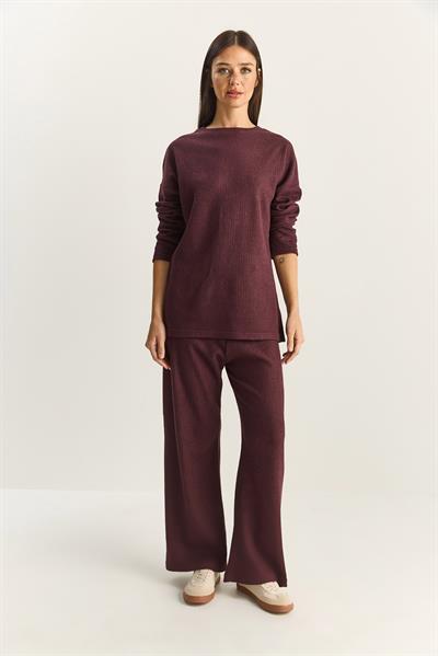 Kadın Bisiklet Yaka Basic Alt-Üst Takım 0036 60251871 - Patlıcan