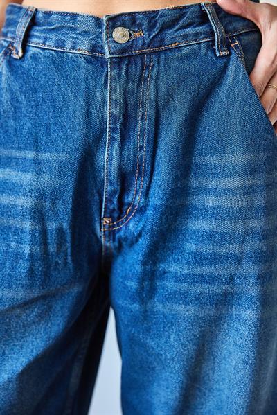 Kadın Bol Paça Denim Pantolon 490 60351106 - Mavi