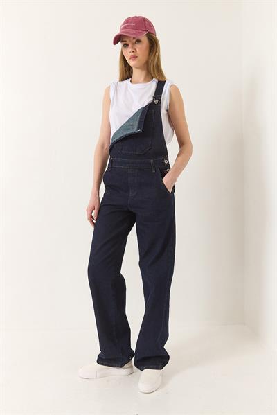 Kadın Cep Detaylı Bol Paça Denim Salopet 4029 60281037 - Lacivert