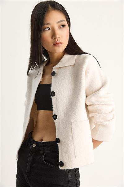 Cepli Hırka 20251054 - Ekru