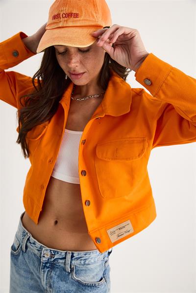 Kadın Çift Cepli Gabardin Ceket 40941010 - Orange