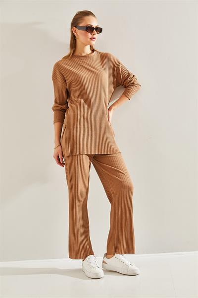 Kadın Fitilli Kaşkorse Alt Üst Takım 60201024 - Camel