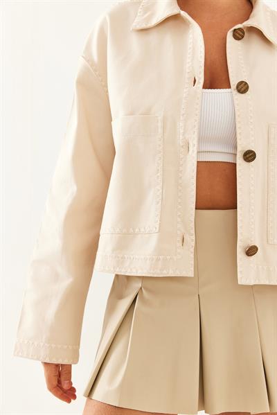 İşlemeli Ceket MBMS025 60501025 - Bej