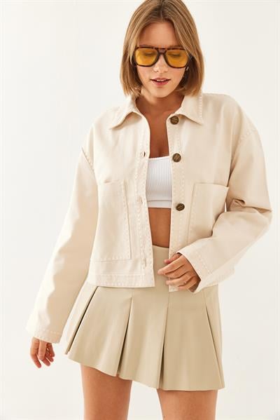 İşlemeli Ceket MBMS025 60501025 - Bej