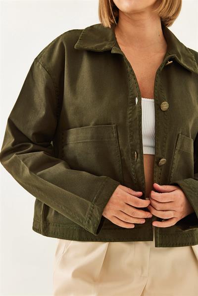 İşlemeli Ceket MBMS025 60501025 - Haki