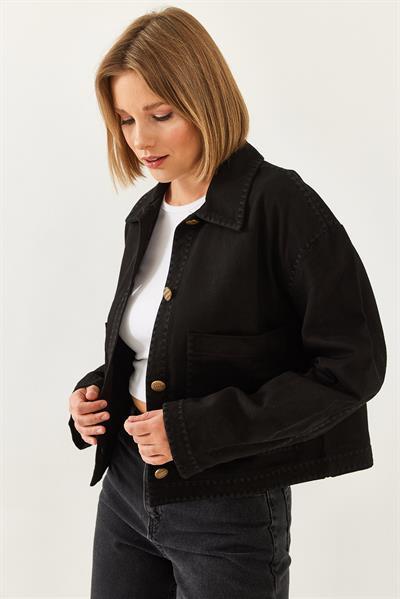 İşlemeli Ceket MBMS025 60501025 - Siyah