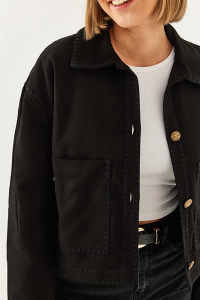 İşlemeli Ceket MBMS025 60501025 - Siyah