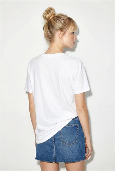 Kadın %100 Pamuk El İşi Balon Nakış Detaylı Premium Tasarım T-Shirt 1007 60282053 - Beyaz