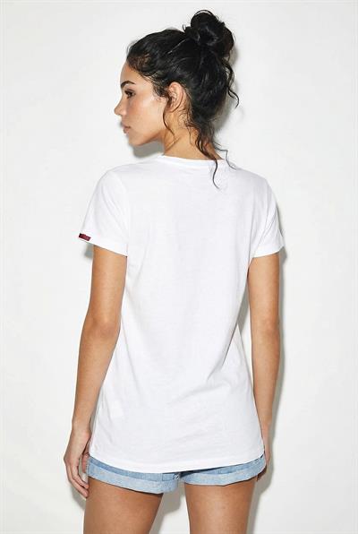 Kadın %100 Pamuk El İşi Nakış Detaylı Premium Tasarım T-Shirt 1006 60282052 - Beyaz