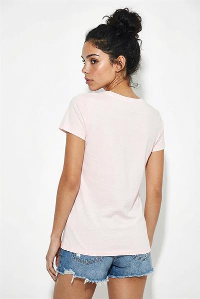 Kadın %100 Pamuk El İşi Nakışlı Bisiklet Baskılı Premium Tasarım T-Shirt 1002 60282047 - Toz Pembe