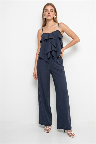 Kadın Askılı Fırfır Detaylı Bluz Bol Pantolon Modal Takım DT261010 60286383 - İndigo