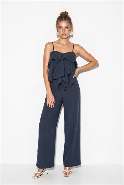 Kadın Askılı Fırfır Detaylı Bluz Bol Pantolon Modal Takım DT261010 60286383 - İndigo