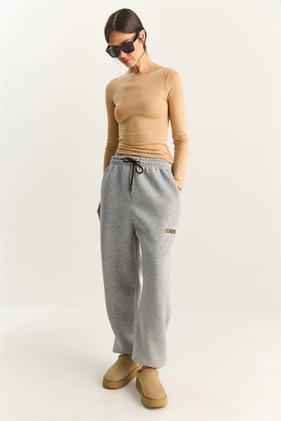 Kadın Basic Jogger Relaxed Polarlı Eşofman Altı 60283860 - Gri Melanj
