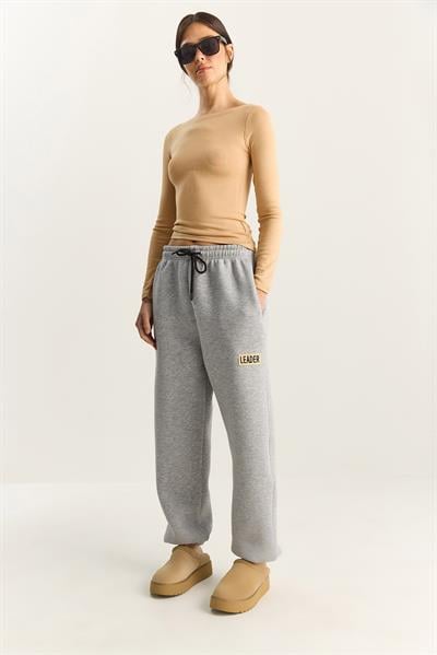 Kadın Basic Jogger Relaxed Polarlı Eşofman Altı 60283860 - Gri Melanj