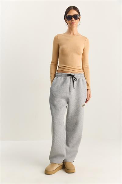 Kadın Basic Jogger Relaxed Polarlı Eşofman Altı 60283860 - Gri Melanj
