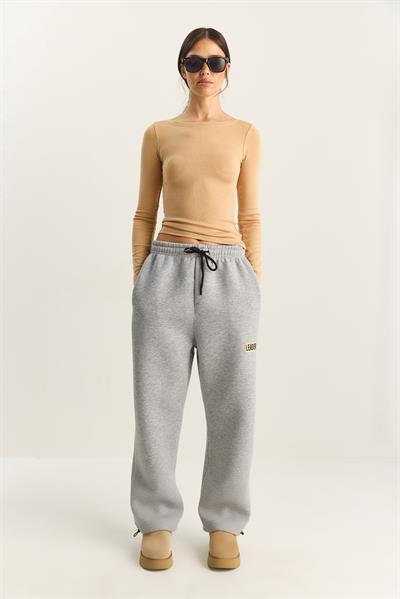 Kadın Basic Jogger Relaxed Polarlı Eşofman Altı 60283860 - Gri Melanj