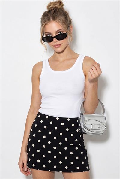 Kadın Bisiklet Yaka Basic Atlet 60382611 - Beyaz