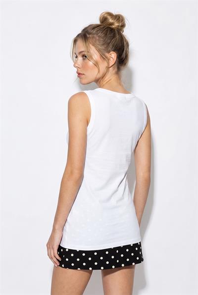 Kadın Bisiklet Yaka Basic Atlet 60382611 - Beyaz