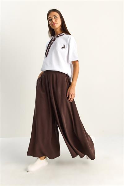 Kadın Cep Detaylı Diagonal Modal Pantolon Etek 3312 60286141 - Acı Kahve