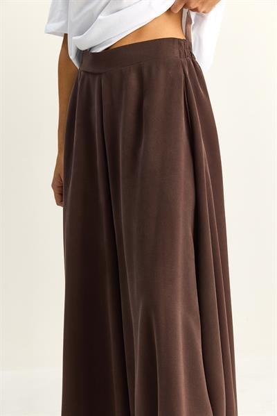 Kadın Cep Detaylı Diagonal Modal Pantolon Etek 3312 60286141 - Acı Kahve