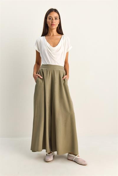 Kadın Cep Detaylı Diagonal Modal Pantolon Etek 3312 60286141 - Çağla Yeşili
