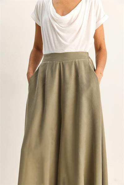 Kadın Cep Detaylı Diagonal Modal Pantolon Etek 3312 60286141 - Çağla Yeşili