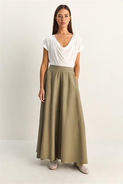 Kadın Cep Detaylı Diagonal Modal Pantolon Etek 3312 60286141 - Çağla Yeşili