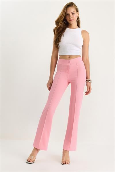 Kadın Çima Detaylı İspanyol Paça Pantolon 60283472 - Pembe
