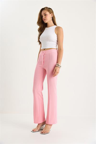 Kadın Çima Detaylı İspanyol Paça Pantolon 60283472 - Pembe