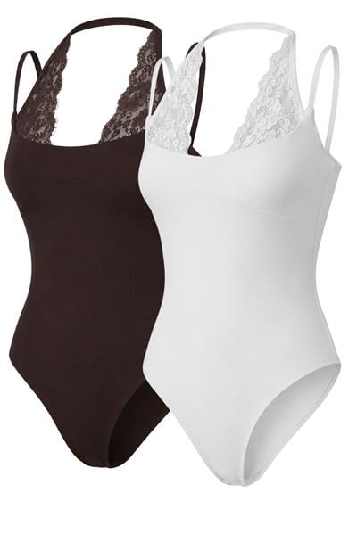 Kadın Dantel Detaylı Halter Yaka Çıtçıtlı Bluz ÖA261017 60286242 - Kahve-Beyaz