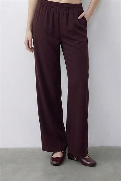 Kadın Fermuarlı Çift Cepli Ayarlanabilir Yelek Beli Lastikli Cepli Pantolon Modal Alt-Üst Takım 8051 60286045 - Mürdüm