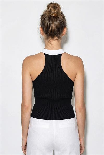 Kadın Fitilli Çapraz Yaka Triko Bluz 60261512 - Siyah