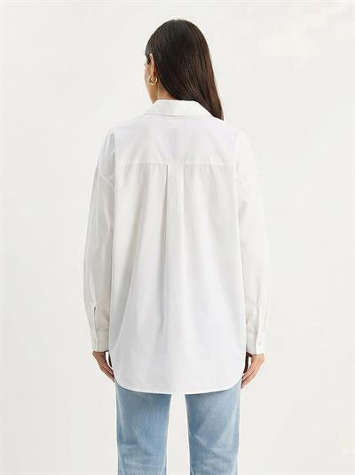 Kadın Gold Düğme Aksesuarlı Poplin Gömlek 7508 60283943 - Beyaz