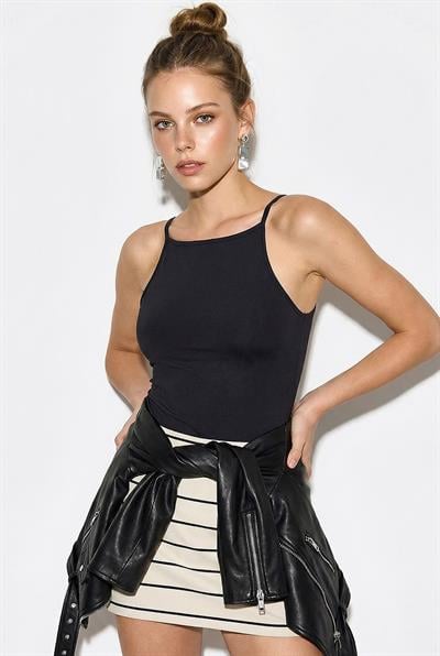 Kadın Halter Yaka Saran Basic Bluz 60251253 - Füme