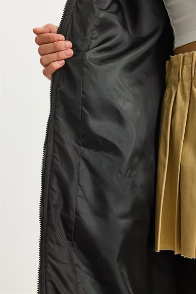 Kadın Kapüşonlu Uzun Şişme Kaban T5120 60283600 - Siyah