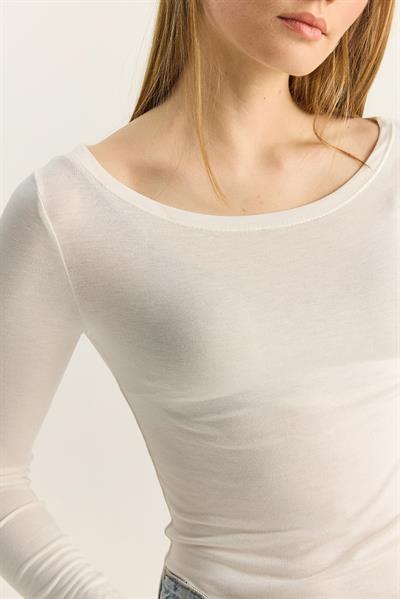 Kadın Kayık Yaka Modal Ultra Hafif Bluz 1010 60283864 - Beyaz
