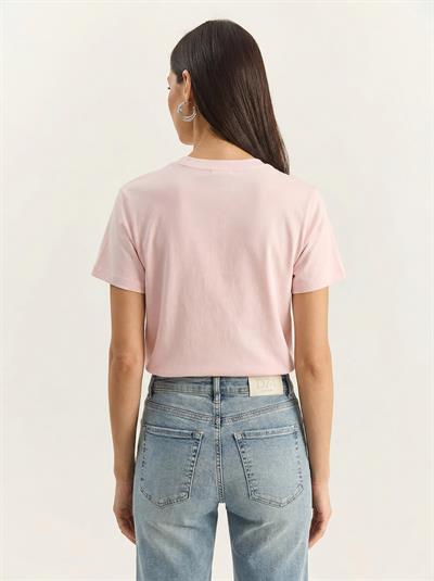 Kadın Kovboy Şapka Nakışlı Boncuk İşlemeli Basic T-Shirt 7581 60283950 - Yavru Ağzı