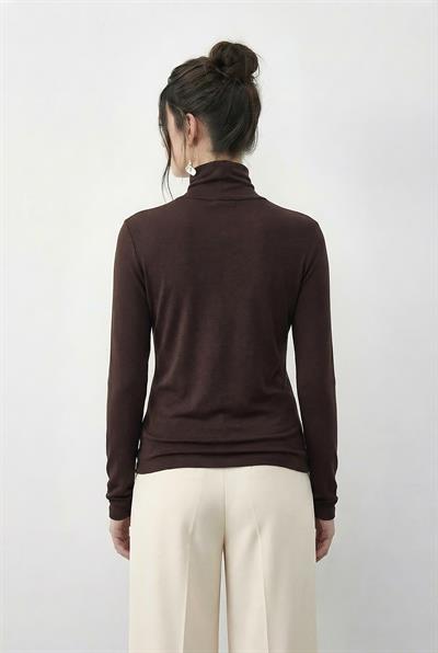 Kadın Önü Pencere Detaylı Yumuşak Dokulu Triko Bluz ÖB261011 60286006 - Acı Kahve