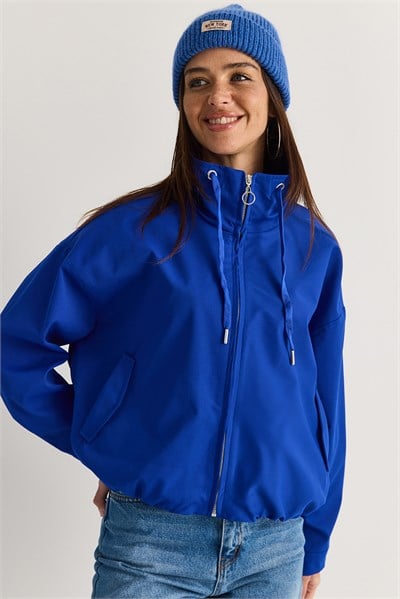 Kadın Oversize Dik Yaka Fermuarlı Bomber Ceket 2854 60286591 - Saks