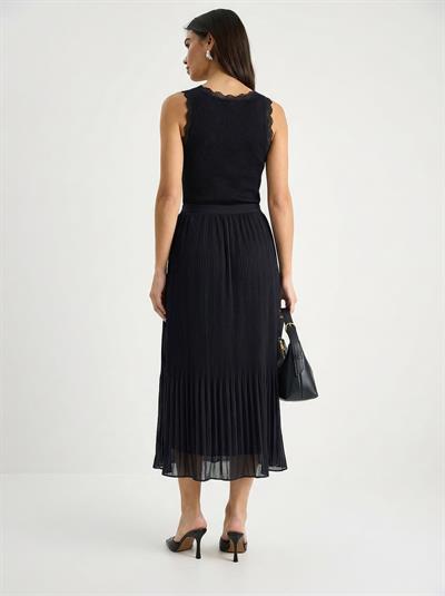 Kadın Piliseli Maxi Boy Astarlı Tül Etek 0928 60283946 - Siyah