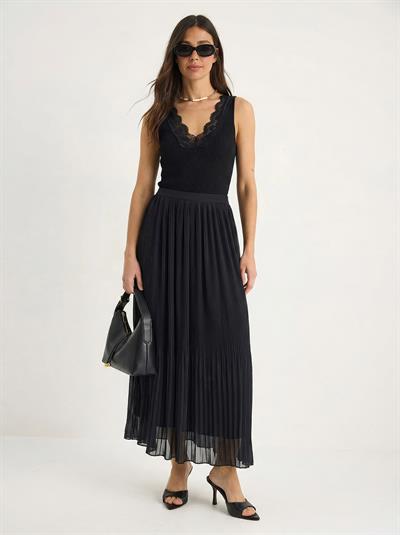 Kadın Piliseli Maxi Boy Astarlı Tül Etek 0928 60283946 - Siyah