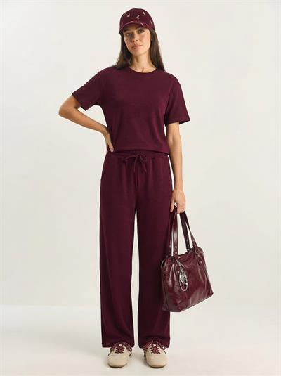 Kadın Rahat Esnek Modal Alt-Üst Takım 6126 60283949 - Mürdüm