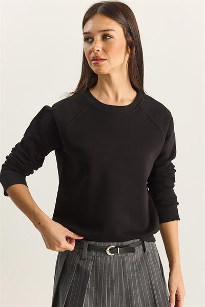 Kadın Reglan Kol Oversize Sweatshirt 60283859 - Siyah