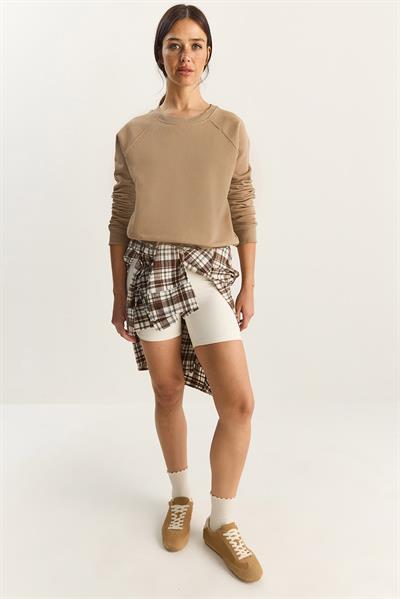 Kadın Reglan Kol Oversize Sweatshirt 60283859 - Vizon