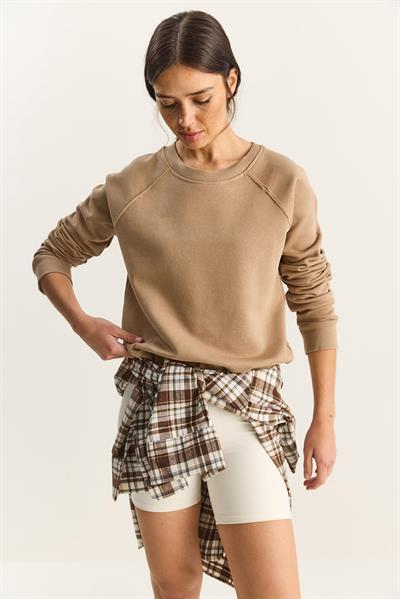 Kadın Reglan Kol Oversize Sweatshirt 60283859 - Vizon