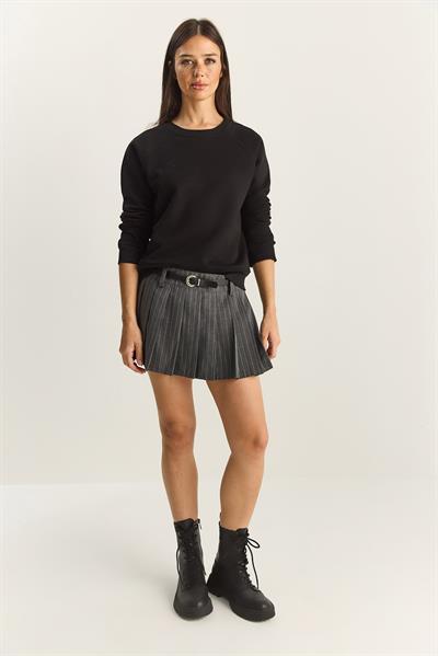Kadın Reglan Kol Oversize Sweatshirt 60283859 - Siyah